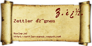 Zettler Ágnes névjegykártya